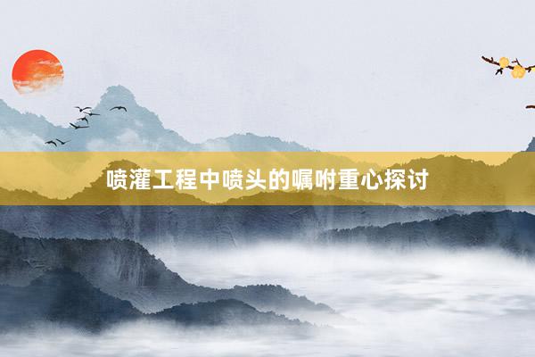 喷灌工程中喷头的嘱咐重心探讨