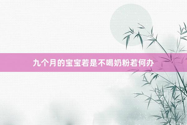 九个月的宝宝若是不喝奶粉若何办