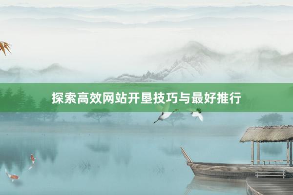 探索高效网站开垦技巧与最好推行