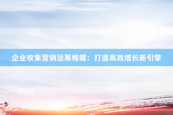 企业收集营销运筹帷幄：打造高效增长新引擎