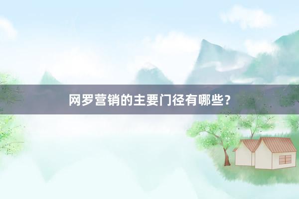 网罗营销的主要门径有哪些？